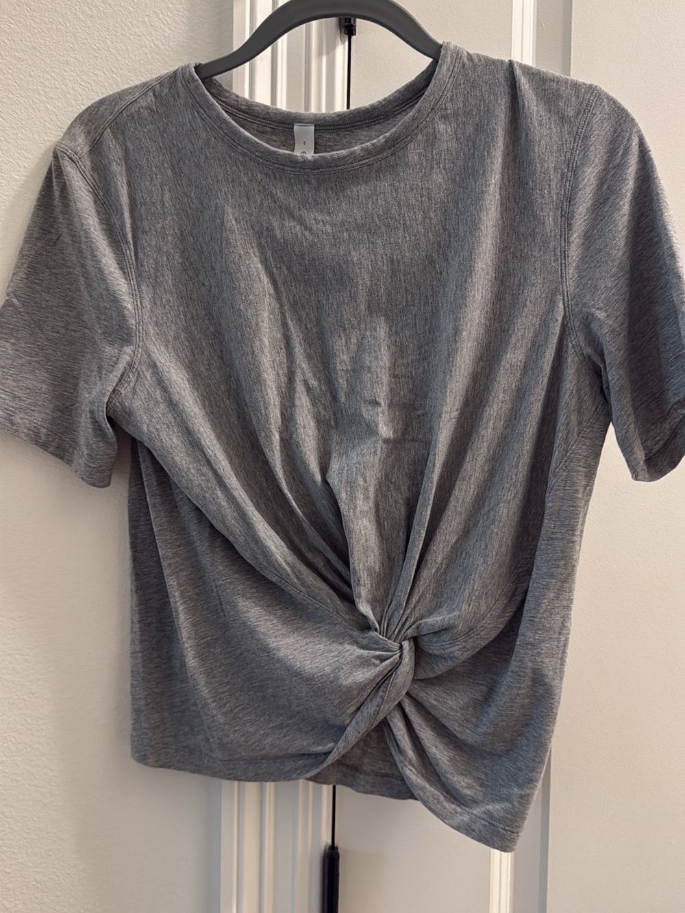 lululemon athletica Gray Twist-Front Short Sleeve Tee